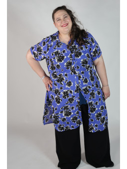 Blue Black Lane Brant Floral Duster