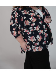 Torrid Navy Floral 3/4 Sleeve Size 26