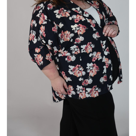 Torrid Navy Floral 3/4 Sleeve Size 26