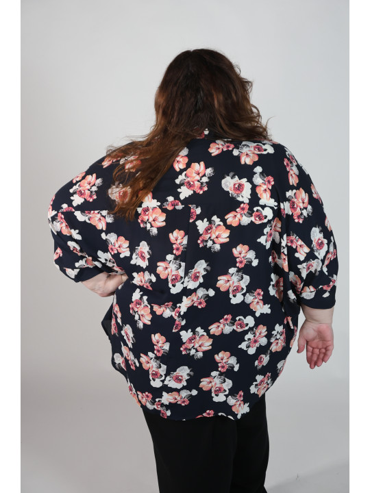 Torrid Navy Floral 3/4 Sleeve Size 26