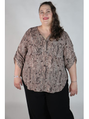 Torrid Pink Python Print 3/4 Sleeve Button Up Size 22/24