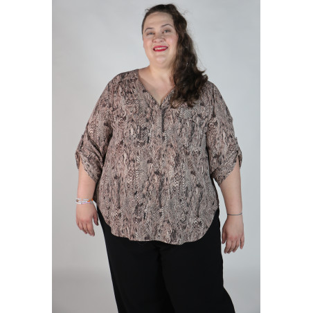 Torrid Pink Python Print 3/4 Sleeve Button Up Size 22/24