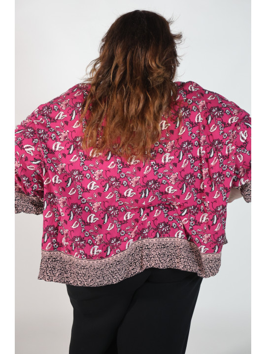 Torrid Dark Pink Floral Summer Jacket Size 26/28