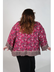 Torrid Dark Pink Floral Summer Jacket Size 26/28