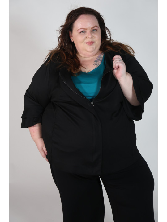 Eloquii Black Jacket with Hidden Zipper Size 26