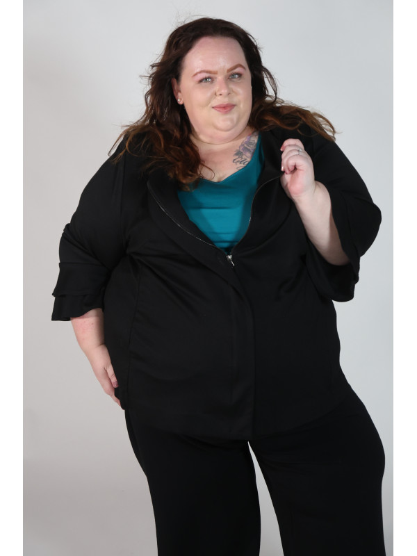 Eloquii Black Jacket with Hidden Zipper Size 26