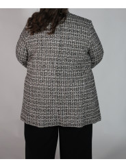 Calvin Klein Gold/White/Black Wool Print Duster Size 24