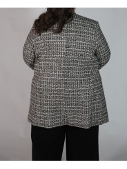Calvin Klein Gold/White/Black Wool Print Duster Size 24