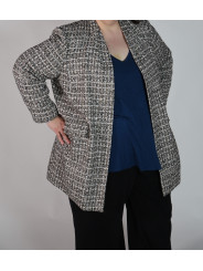 Calvin Klein Gold/White/Black Wool Print Duster Size 24