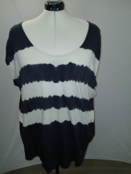 Lane Bryant Black and White Stripe Short Sleeve Size 22/24