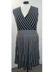 Calvin Klein Black and White Striped Dress Size 2x