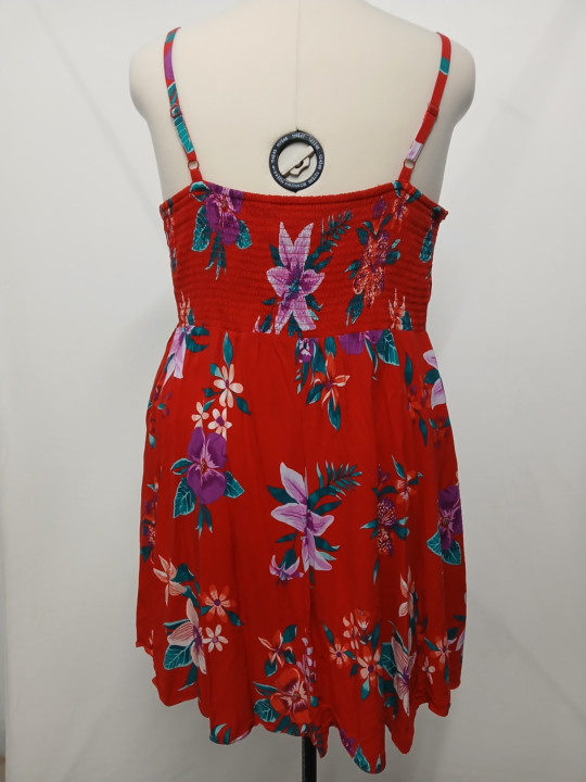 Red Floral Print Old Navy Summer Dress Size 24