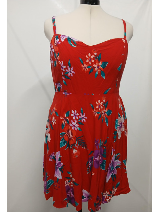 Red Floral Print Old Navy Summer Dress Size 24