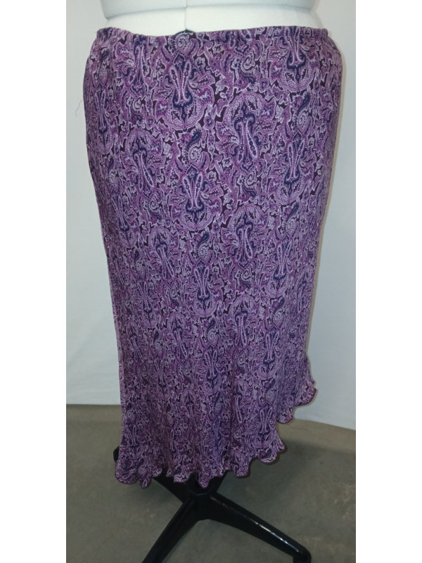 Venezia Purple Paisley Asymmetrical Skirt Size 22/24