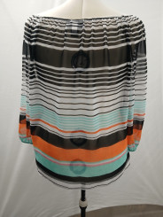 Lane Bryant Black White w/Colors Sheer Top Size 18/20