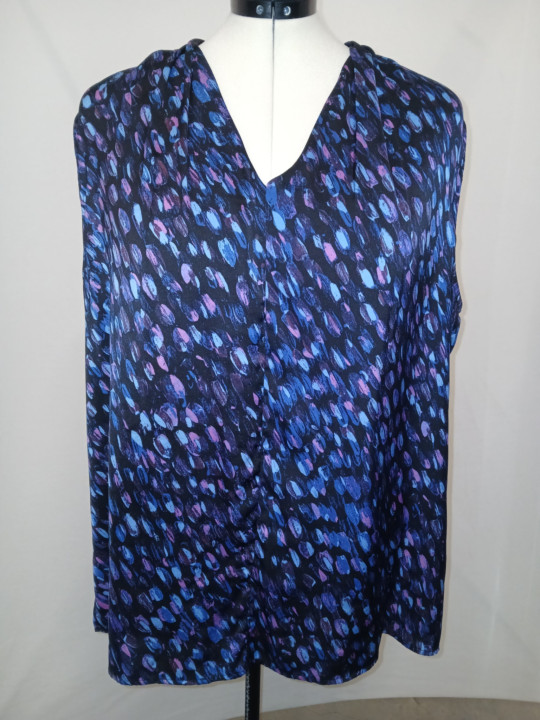 Blue Black Sejour Sleeveless Top Size 24