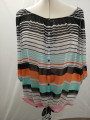 Lane Bryant Black White w/Colors Sheer Top Size 18/20