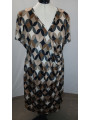 Lane Bryant Black Brown White Short Sleeve Wrap Dress Size 22/24