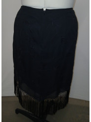 Venezia Black Skirt w/Fringe Size 18