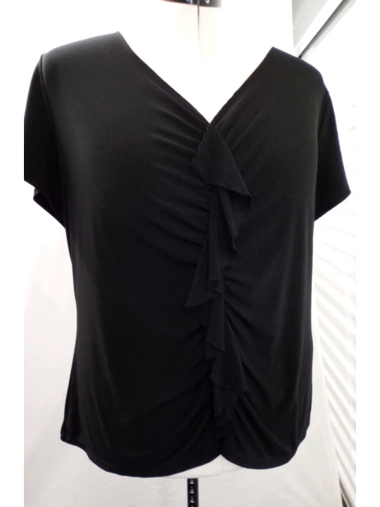 Alfani Short Sleeve Black Blouse Size 3X