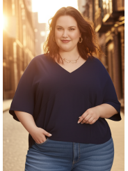 ELOQUII Navy Blue Blouse Size 26/28