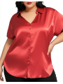 Lane Bryant Deep Coral Satin Blouse Size 22/24