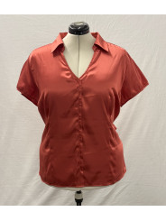 Lane Bryant Deep Coral Satin Blouse Size 22/24