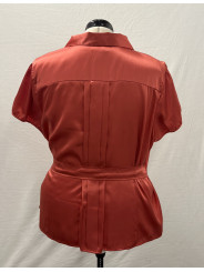 Lane Bryant Deep Coral Satin Blouse Size 22/24