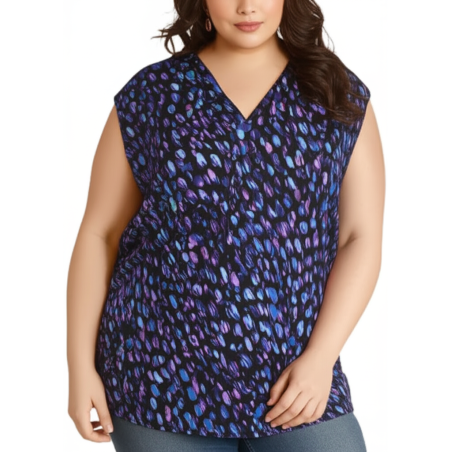 Blue Black Sejour Sleeveless Top Size 24