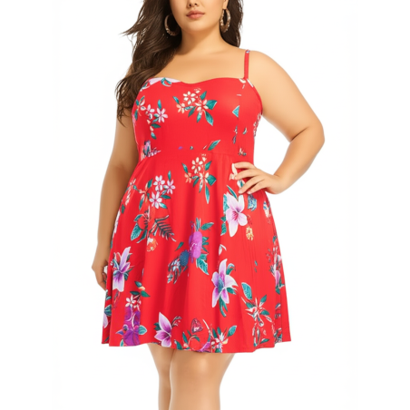Red Floral Print Old Navy Summer Dress Size 24