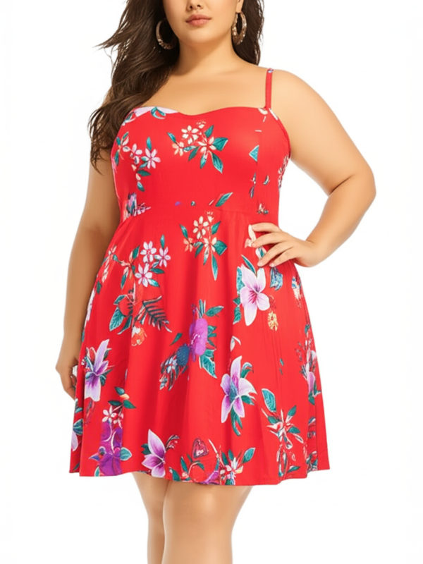 Red Floral Print Old Navy Summer Dress Size 24
