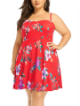 Red Floral Print Old Navy Summer Dress Size 24