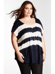 Lane Bryant Black and White Stripe Short Sleeve Size 22/24