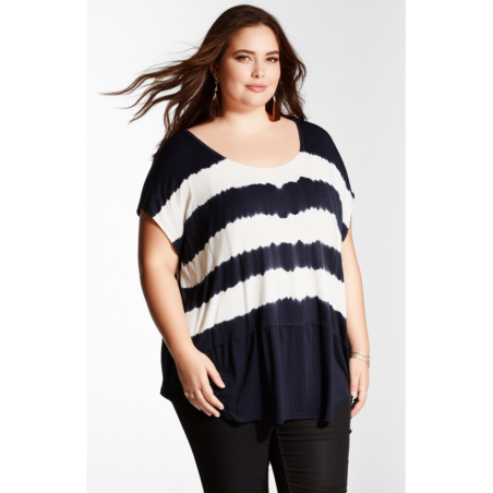 Lane Bryant Black and White Stripe Short Sleeve Size 22/24