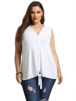 INC White Sleeveless Blouse w/Tie Size 3X