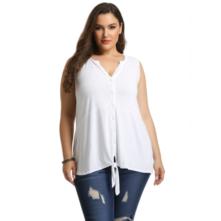 INC White Sleeveless Blouse w/Tie Size 3X