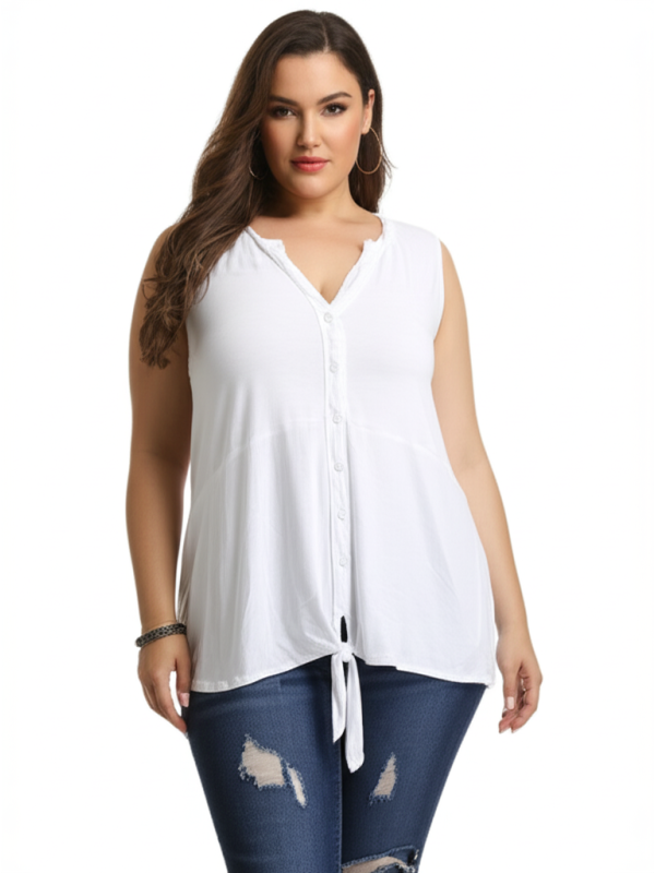 INC White Sleeveless Blouse w/Tie Size 3X