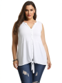 INC White Sleeveless Blouse w/Tie Size 3X