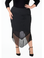 Venezia Black Skirt w/Fringe Size 18