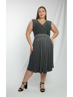 Calvin Klein Black and White Striped Dress Size 2x