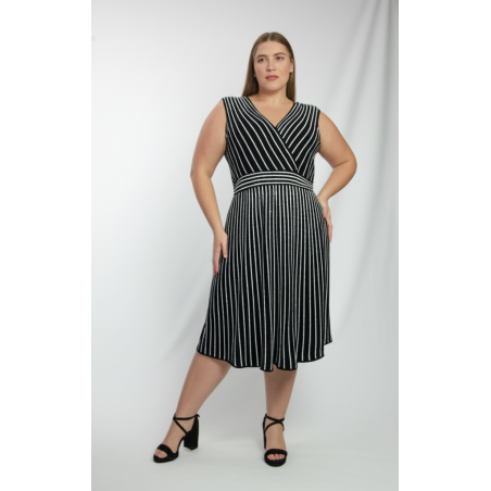 Calvin Klein Black and White Striped Dress Size 2x