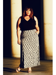 Lane Bryant Black & White Maxi Skirt Size 26/28
