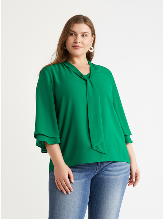 ELOQUII Emerald Green Blouse Size 28