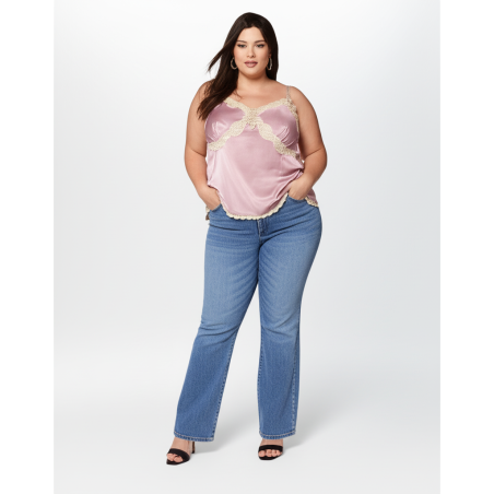 Venezia Pink Satin Tank Top Size 28
