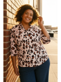 ELOQUII Pink Animal Print Blouse Size 28