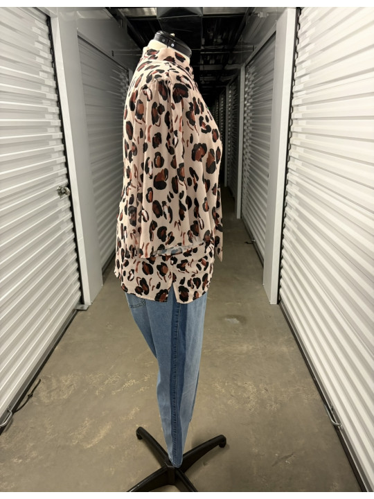 ELOQUII Pink Animal Print Blouse Size 28