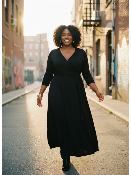 IGIGI Black Wrap Dress Size 26/28