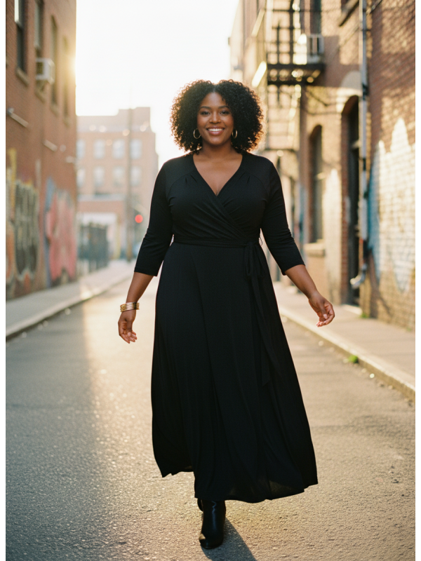 IGIGI Black Wrap Dress Size 26/28