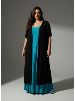 Torrid Black Short Sleeve Knit Duster Size 30