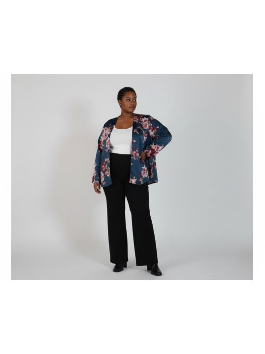Torrid Blue Floral Satin Summer Jacket Size 26/28